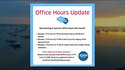 Thumbnail image for Joan Meschino Open Hours Update