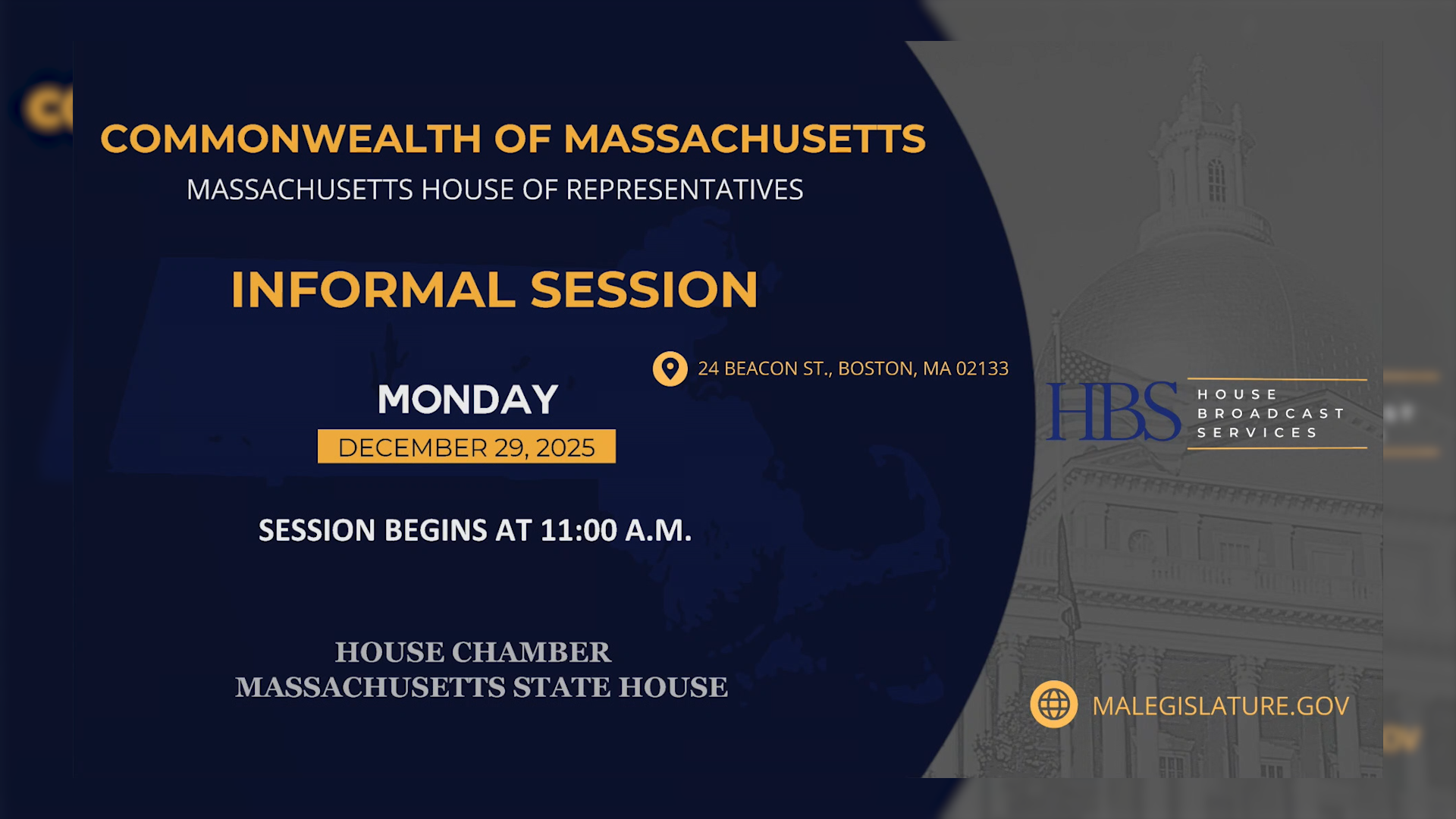 Thumbnail image for MA House of Representatives Informal Session: 12/29/2025